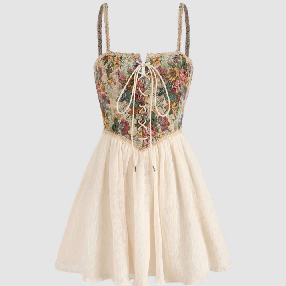 NWT 🧚‍♀️ Cider Secret Garden Corset Mini Dress